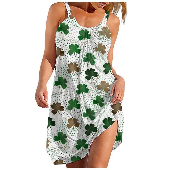 Joligiao Robe Femme Col En V Ete Robes Décontractée à Manches Courtes