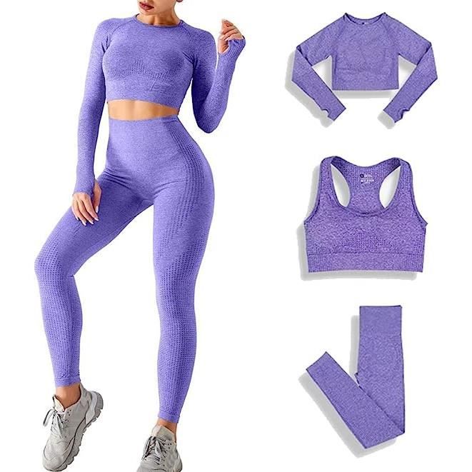 Ensemble de vêtements de sport sans couture pour femme - Marque - Modèle -  Fitness - Violet Violet - Cdiscount Sport