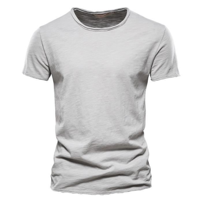 T-Shirt GANT Homme Gris 2XL - Manches Courtes Ras-du-Cou - Coton Solide - Occasion Très Bon État