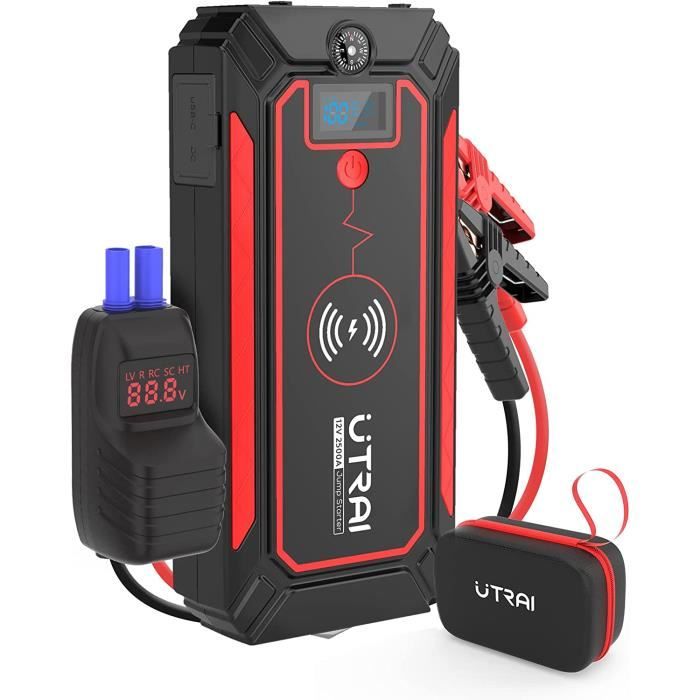 Démarreur De Batterie Voiture 12V - Power Bank Multifonction, 600A Pic, -40°C, LED, Charge Rapide QC3.0