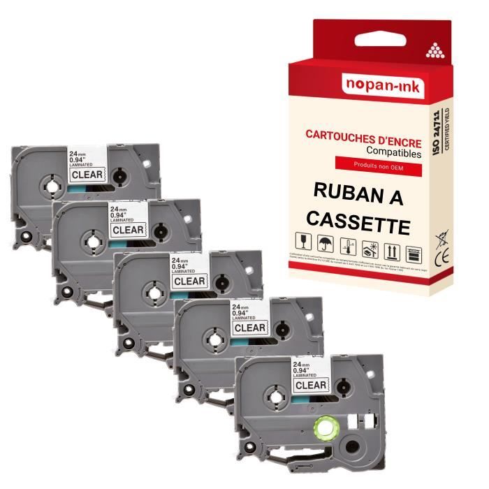 5x Cassettes à ruban remplacent Brother TZ-261, TZE-261 - 36mm lettrage