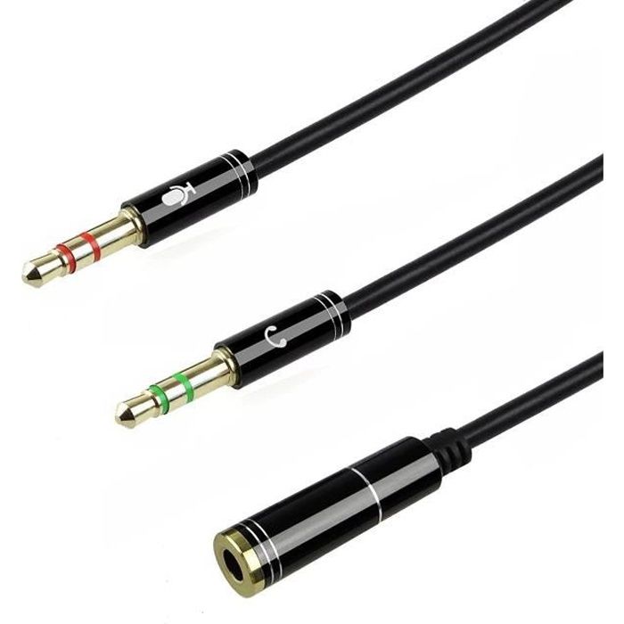 Câble Audio Jack 3.5mm Mâle-Mâle 1.2m - Nylon Tressé, Connecteurs Dorés - Pour Voiture, Casque, Enceintes, TV - 4