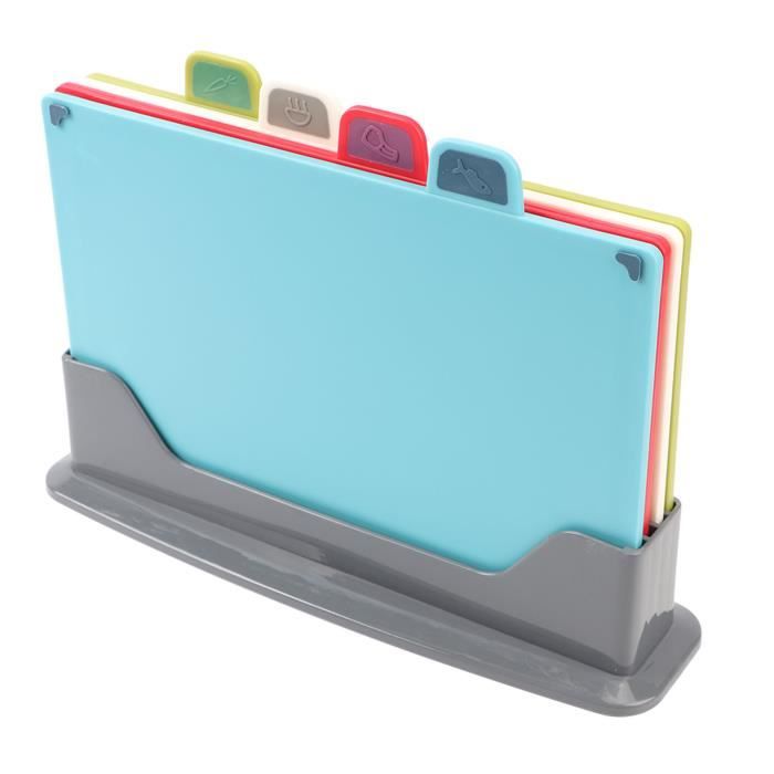 Planches à découper de cuisine avec support de rangement (lot de 4)