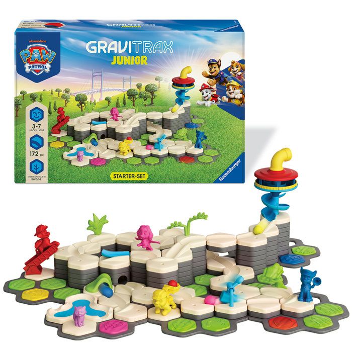 Ravensburger GraviTrax Junior Starter Set Pat Patrouille+170 pièces Circuit de billes Jeu de construction Dès 12020007