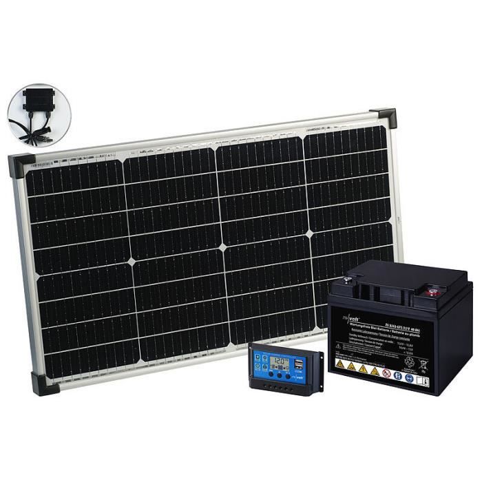 Kit panneau solaire mobile 60 W avec batterie et régulateur