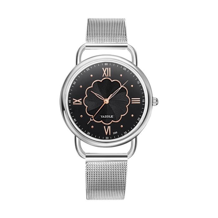 Montre femme noir acier noir - Cdiscount