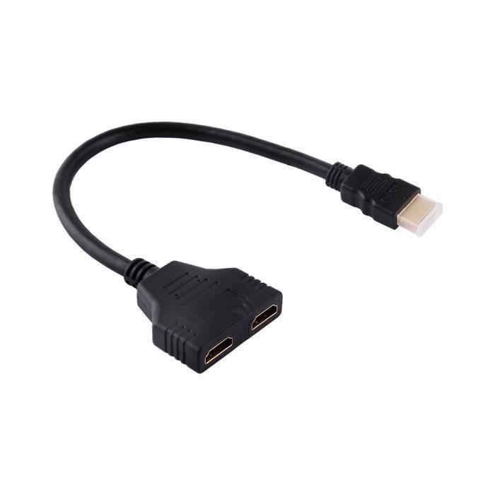 Progrès-Adaptateur Prise HDMI Mâle vers Double HDMI Femelle Multiprise hdmi  pour TV HD HB046 - Cdiscount Informatique