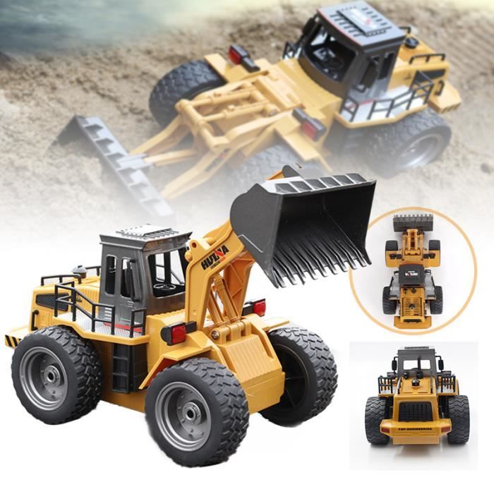 Vieux bulldozer jouet 1 roue craqué
