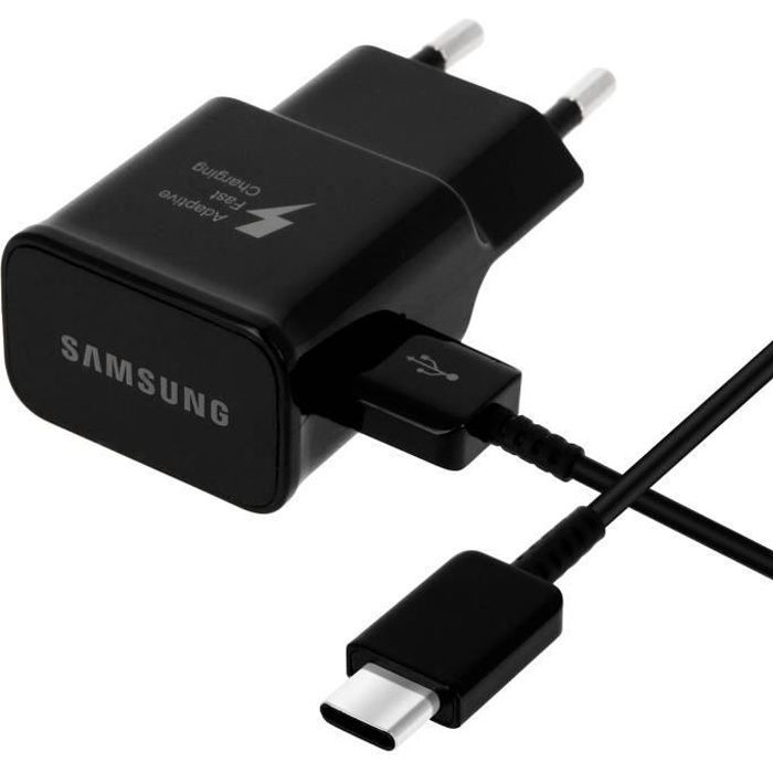 Chargeur Adaptateur secteur d'origine pour Samsung Galaxy Tab S5E SM-T72  10.5 avec Cable de charge Type C Noir