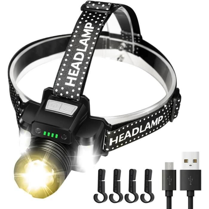 Lampe Frontale LED Super Lumineuse F2, Rechargeable Par USB, Idéale Bricolage Camping