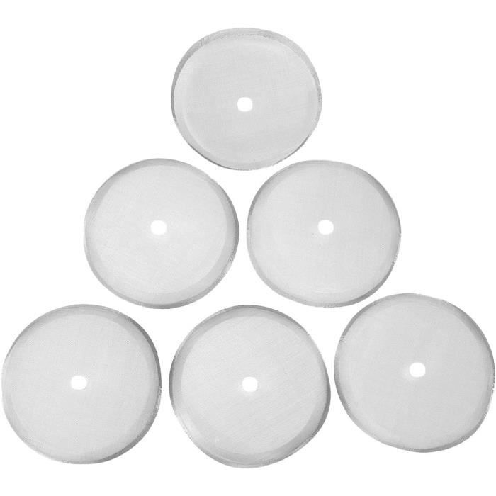 Filtre Maille 100 4 Pouces Filtre Rechange Cafetière Piston - 6 Pièces Acier Inox 304 - Maille Fine 100 - Réutilisable - 1 Litre Accessoire Café Réutilisable