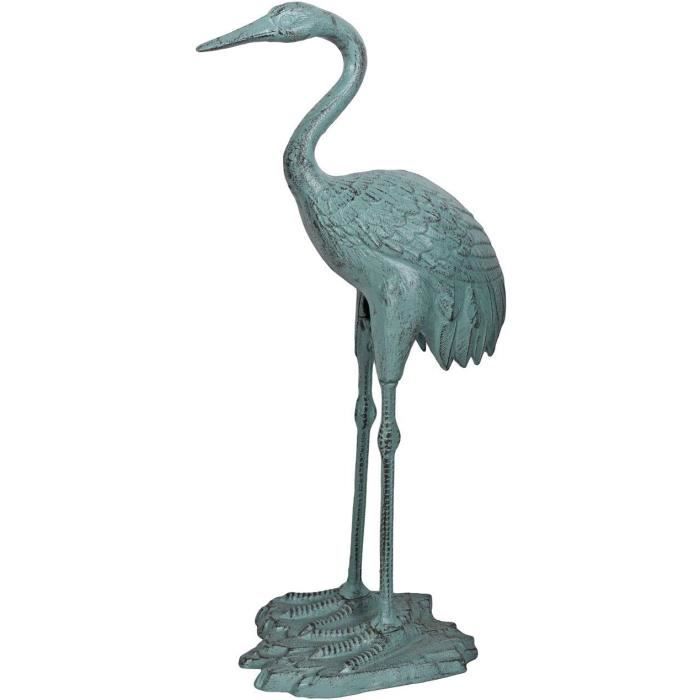 Héron Gris Effaroucheur Oiseaux 72 Cm – Statue De Jardin Réaliste, Dissuasif Étang Poisson Oiseaux, Fixation Sol Amovible
