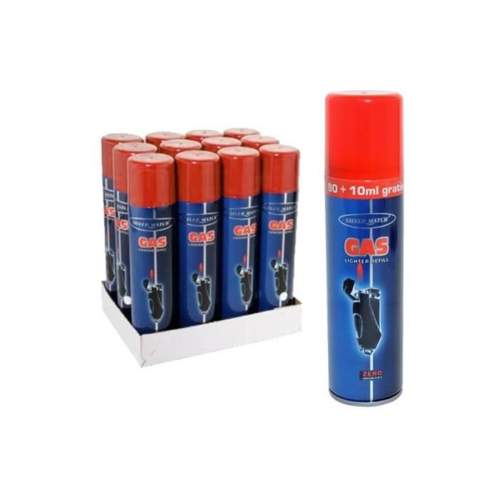 Lot 2 recharges de gaz 300 ml pour briquets et chalumeau de