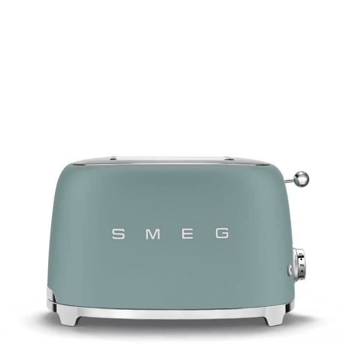 SMEG Grille Pain Toaster 2 Fentes 950W 3 Programmes Vert Émeraude Mat 19,5