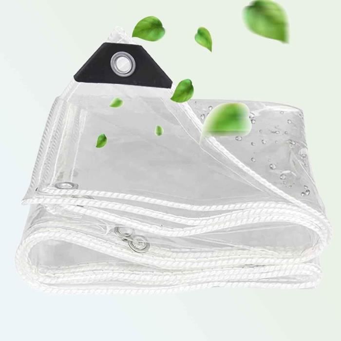 Bache Plastique Transparente 3X3,Bache Exterieur Impermeable Avec Oeillets,Anti-DéChirure Bache Remorque,Housses Pour Plantes - Bricolage