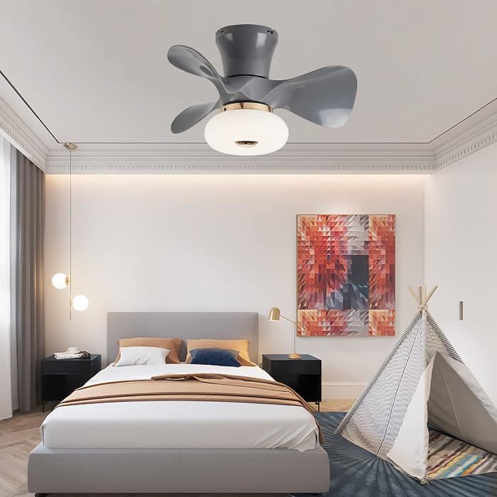 Ventilateur Plafond LED Dimmable - 6 Vitesses, Télécommande, Moteur Silencieux DC