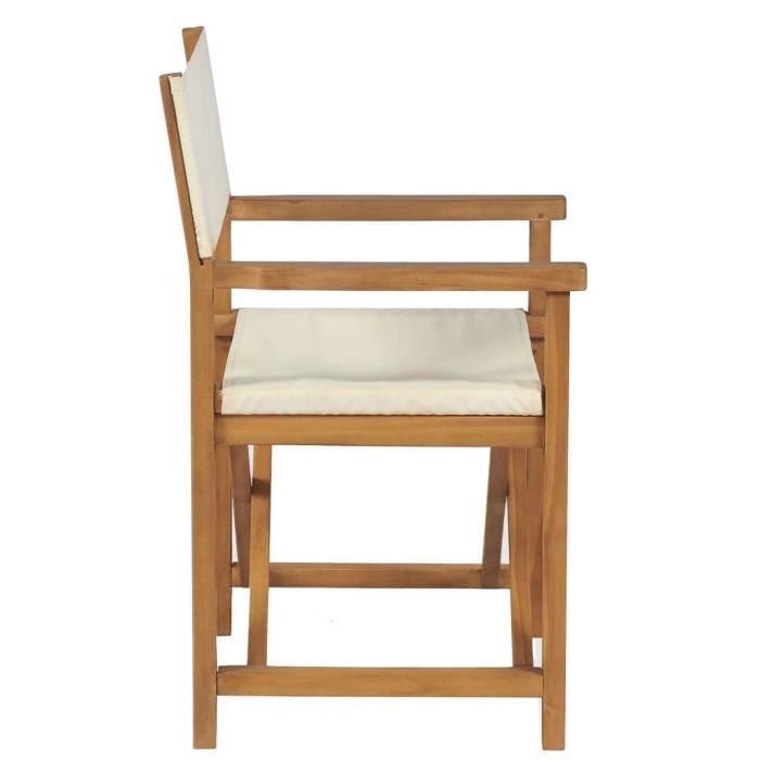 Chaises de metteur en scène pliantes 2 pcs Bois de teck massif ...