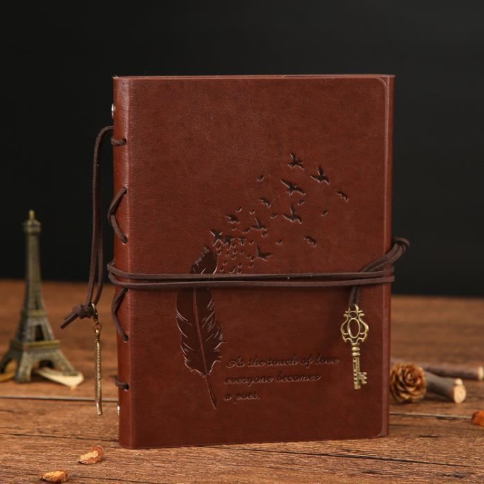 Papillon marron Petit a5 Cahier Yaohu carnet de notes cuir vintage Blanc Journal Intimate Fille Agenda jotter voyage daily notebook pour noël anniversaire mariage pour Hommes Femmes enfants 