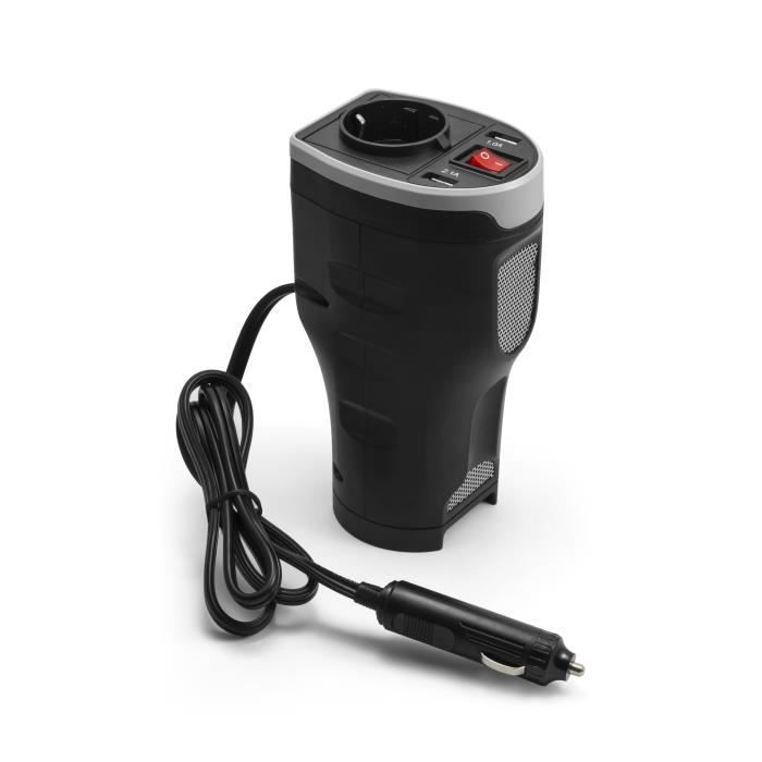 Adaptateur pour chargeur dans automobile avec 2 ports USB et une prise de sécurité