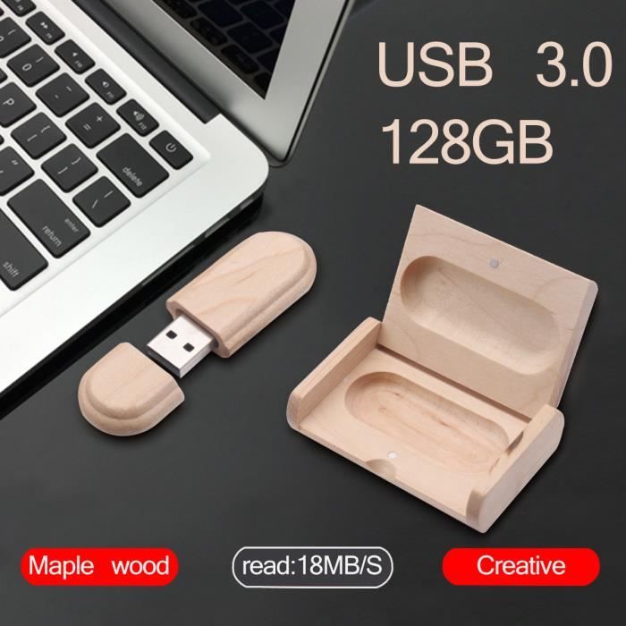A Plus érable 10 Pièces Mémoire USB 16Go Eco Bois Clé USB Forme de Coeur avec des Cas en Bois 