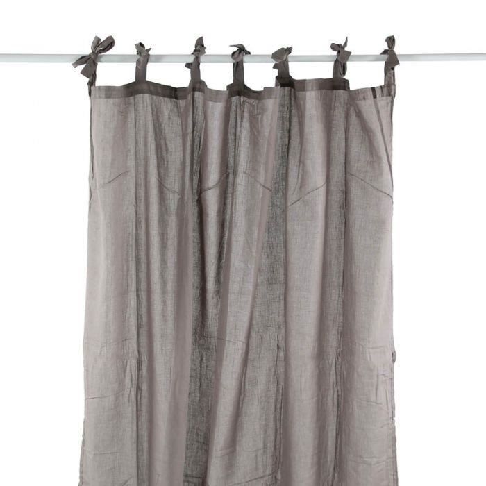 CANDICE - Voilage XXL en coton beige 140x300