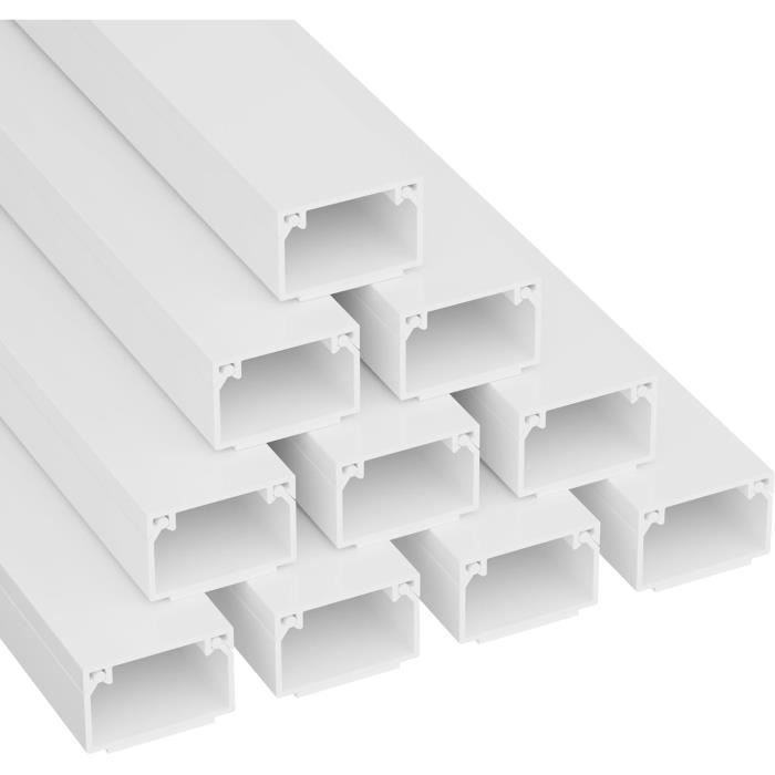 Goulotte Cache-câble Adhésive 20x10 Mm 2 M Blanc | Goulottes