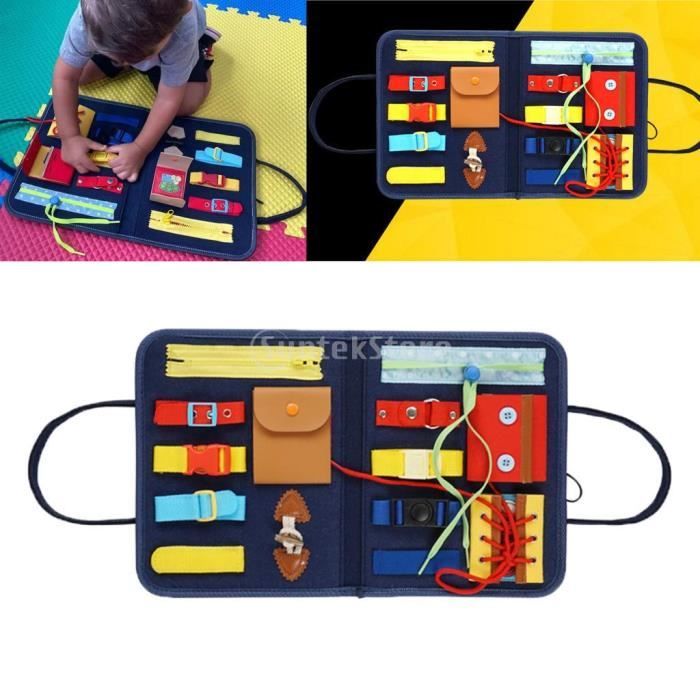 Montessori Bebe Planches D Apprentissage Panneau De Feutre D Apprentissage Pour Apprendre A Zipper Bouton Boucle Cdiscount Jeux Jouets