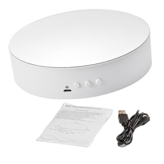 JAYEGT Présentoir Rotatif Motorisé, Charge De 14,6 Cm/10 Kg, Plateau Tournant électronique à 360 Degrés Pour Produits Photographiques, Spectacles, Bijoux, Montres, Modèles 3D, Gâteaux (noir/bouton De