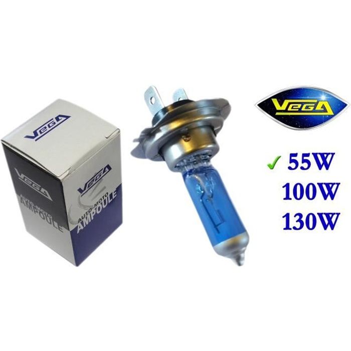 1 ampoule Vega® Xénon Day Light H7 55W PX26d Lumière du jour Super White Marque Française Homologuée 12V