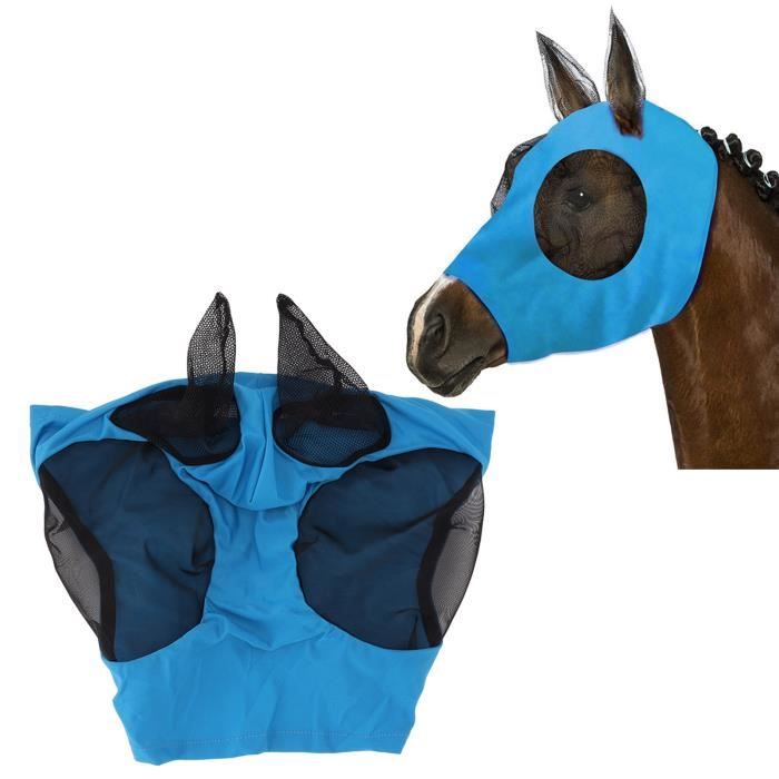 Masque Anti-mouches HackFond Pour Cheval - Avec Oreilles, Protection UV, Taille Large - Rouge/Rose