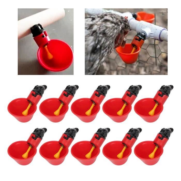Comparer les prix de 10pcs Abreuvoir automatique Abreuvoirs Poulets Poule à la volaille Pochette Oiseau Eau 5x3.5x7cm abilityshop