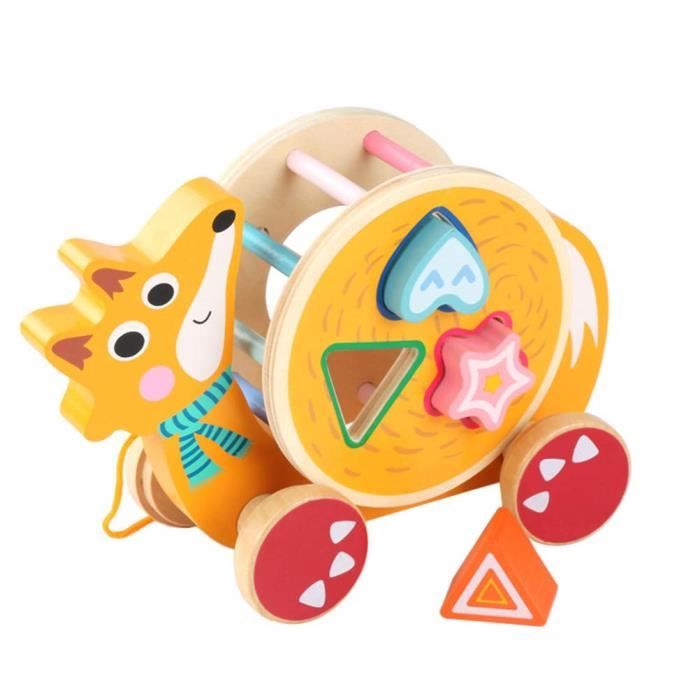 jouet à tirer cheval en bois vintage pour cadeau bébé garçon fille, jouets pour tout-petits Waldorf Montessori, jouets d'animaux de la ferme sur roues, cadeau pour enfants fait main