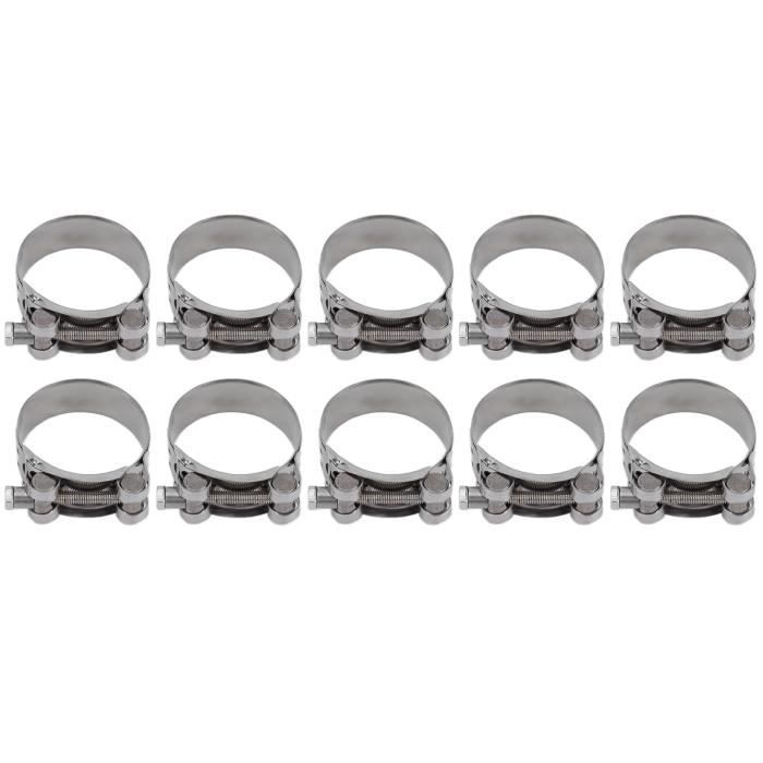 Lot De 10 Colliers De Serrage En Acier Inoxydable 20-32 Mm - Largeur De