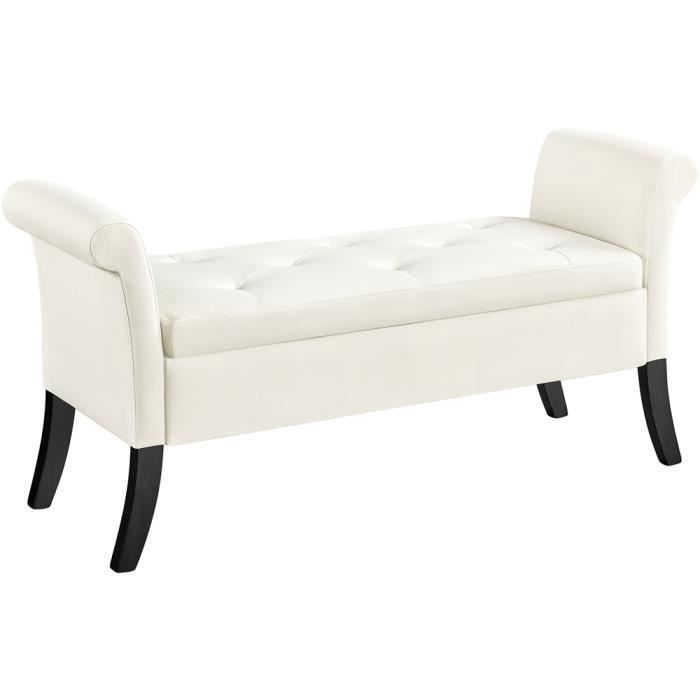 Repose-pieds Coffre De Rangement Avec Couvercle En Similicuir Beige Color Life M22117613