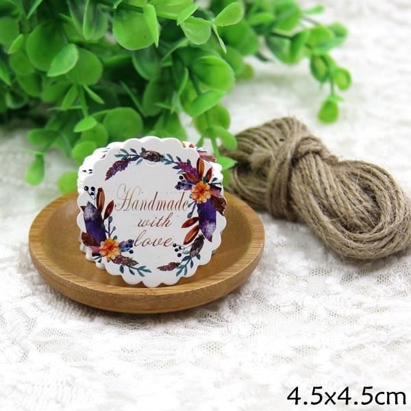 100 étiquettes Cadeaux 'Grazie Di Cuore' - 5x4,5 Cm - Avec Ficelle - Pour Emballage Cadeau élégant - 4
