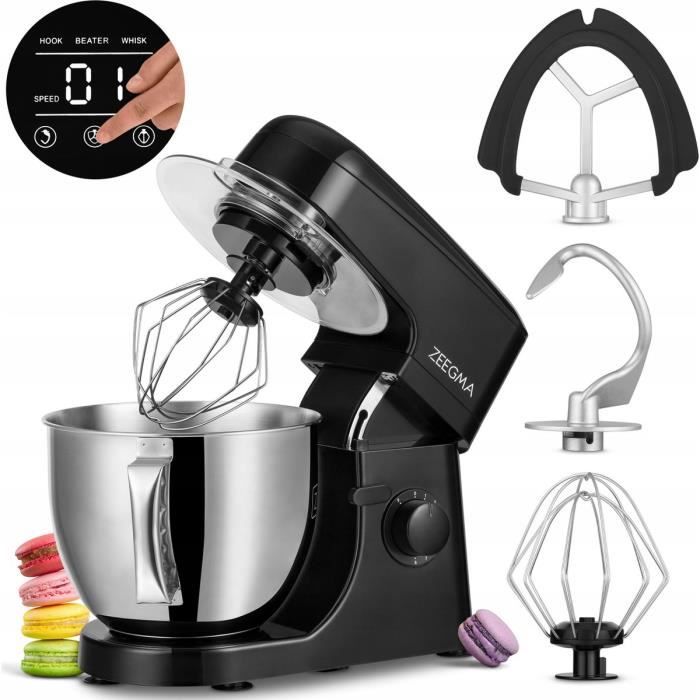 Robot culinaire planétaire Zeegma Planeet Mix - 1800W - 8 modes automatiques - Bol 5L - Écran tactile - Noir - Zeegma