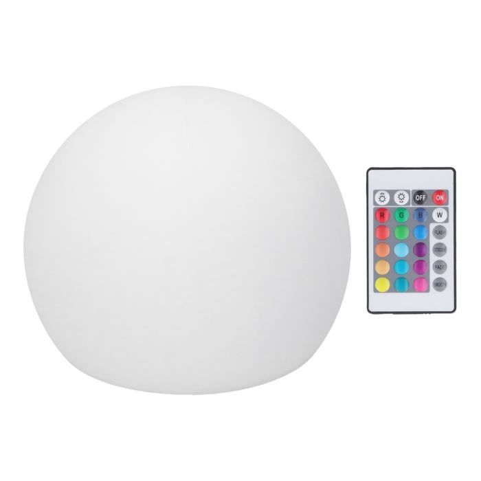 Boule LED RGBW - ZERONE - Globe 12x12 cm - 16 couleurs réglables - 4 modes lumineux - Télécommande 24 touches