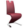 SYM - HOT Chaises à dîner forme de zigzag 2 pcs Rouge bordeaux Similicuir Chaise de salle à manger Chaise de cuisine Contemporain *6-1