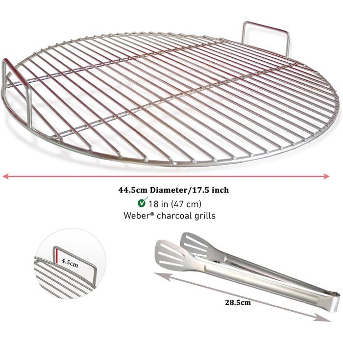 Grille De Barbecue Ronde Inox 35 Cm – Camping Ou Maison, Maille Uniforme, Polissage Miroir, Soudure Précise