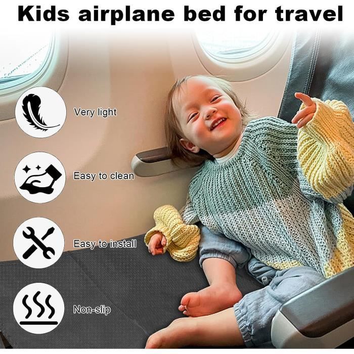 Lit Avion Enfant Repose-Pieds Voyage - Extension Siège Avion Pour Bébé Et Enfant - Matelas Léger