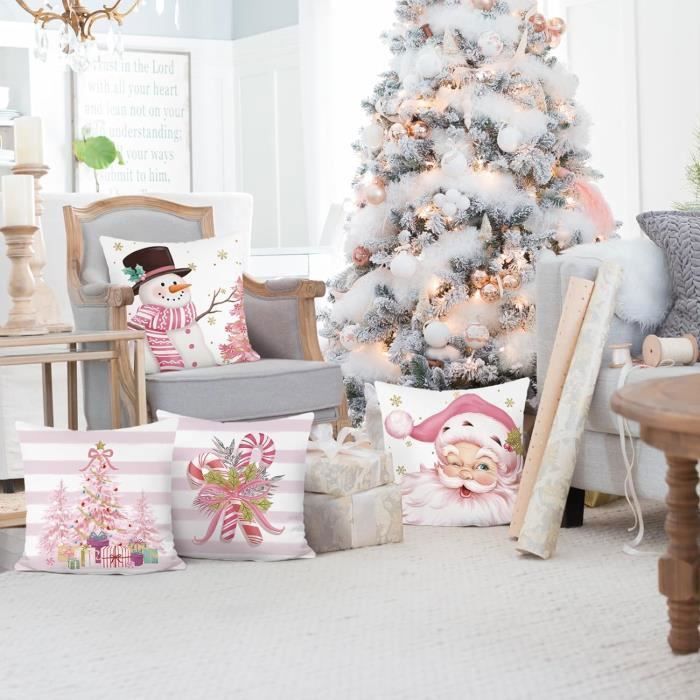 Oreiller Décoratif Noël - Bonhomme De Neige - 13x13 Pouces - Très Bon état