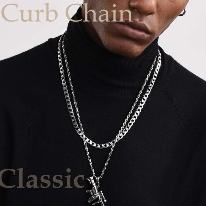 Collier Chaîne Cubaine Miami 2mm Plaqué Or 14K - Argent Sterling 925 - Unisexe 14-24 Pouces