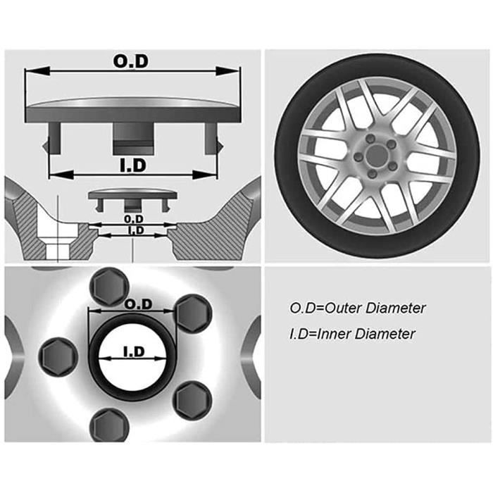 Liguanghui 4 Cache moyeux de roue pour Mercedes Benz Noir Mat 75 mm  diamètre - Cdiscount Auto