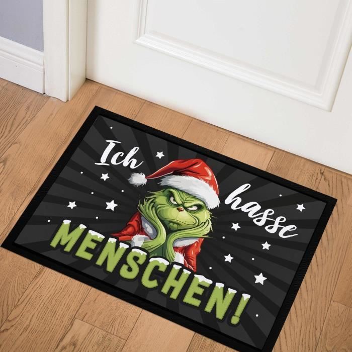 ® Grinch Paillasson De Noël Avec Inscription « Ich Hasse Menschen Sarcasmus Ironie