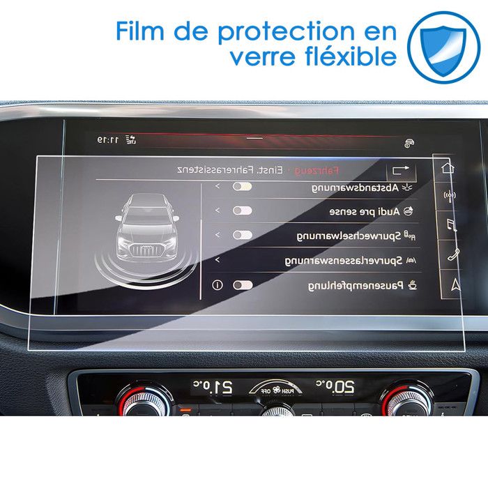 GAFAT Compatible Avec Audi Q3 F3 2019-2023 2024 10,25" Virtual Cockpit Protection D'Écran, Q3 F3 2023 Film En Verre Trempé Pour 10,25" Digital Cockpit, Anti-chocs, 9H Anti-Rayures [Pas Pour 12,3