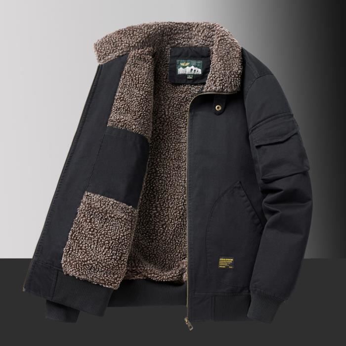 Homme Simili Cuir Veste d'Hiver Veste Polaire Veste sherpa du quotidien
