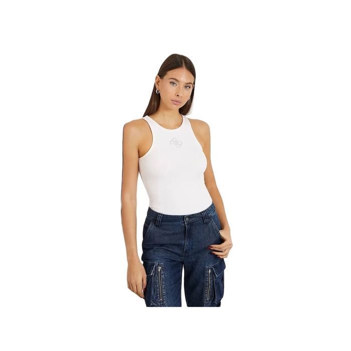 Guess Débardeur Femme Étoile - Col Une Pièce Sans Manches Synthétique