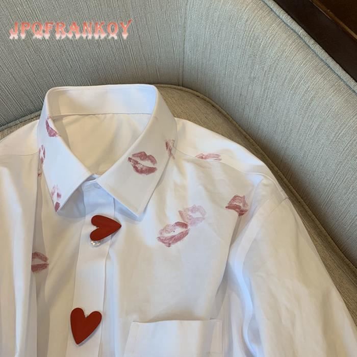 Chemise blanche sales coeur rouge