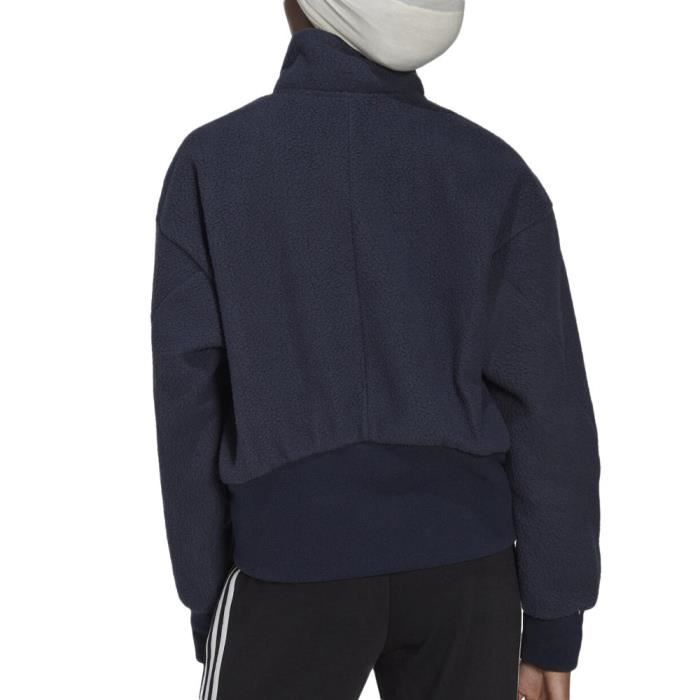 Veste Polaire Femme Adidas W Hol Jkt Marine Coupe Ample