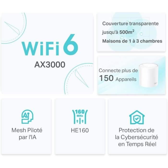 WiFi 6 Mesh AX3000 Mbps Outdoor Routeur - TP-Link Deco X50-Outdoor -  Couverture WiFi de 230 - Étanche IP65 - Cdiscount Informatique